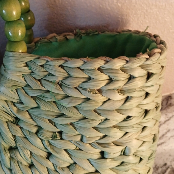🌴 Straw Studios NWT green bag tote purse 👜 - Picture 4 of 11